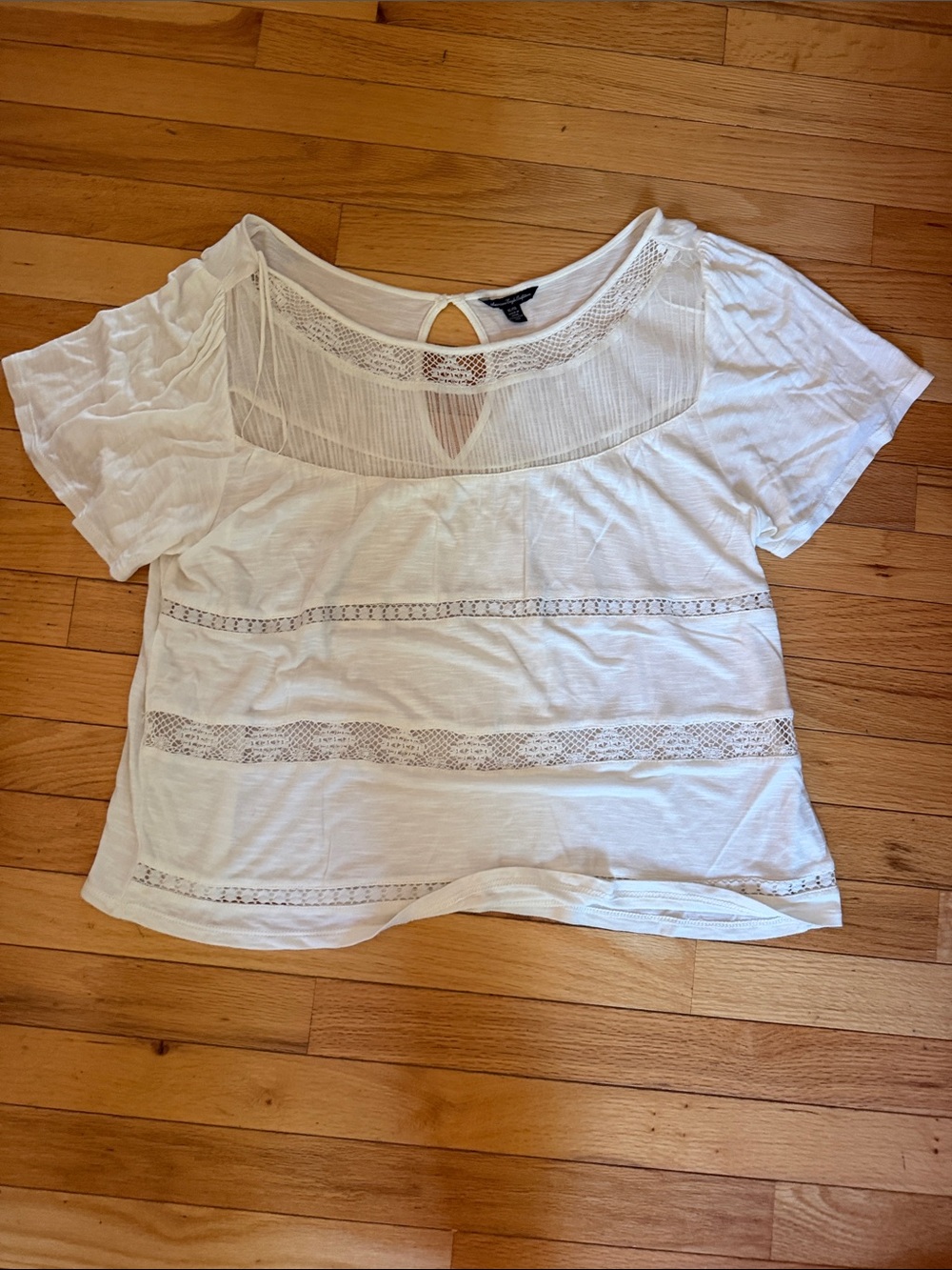 Women's Lace-Trim White Top